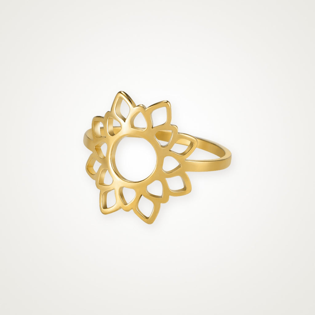Anillo Loto calado dorado