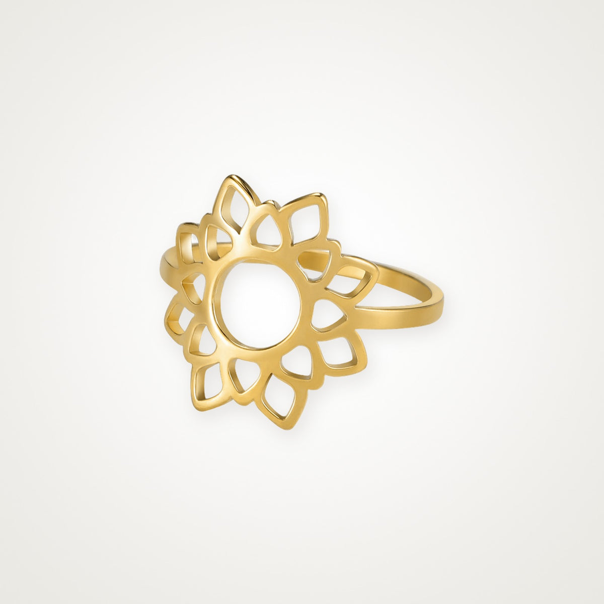 Anillo Loto calado dorado