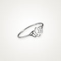 Anillo Loto de perfil plateado