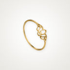 Anillo Loto de perfil dorado