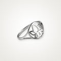 Anillo Loto en el aro plateado