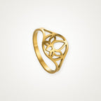 Anillo Loto en el aro dorado