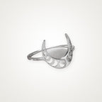 Anillo Luna creciente plateado