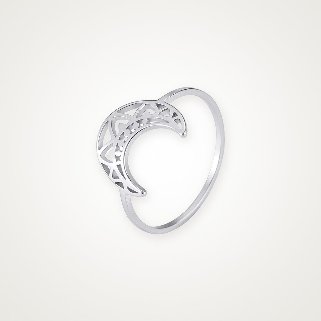 Anillo Luna plateado