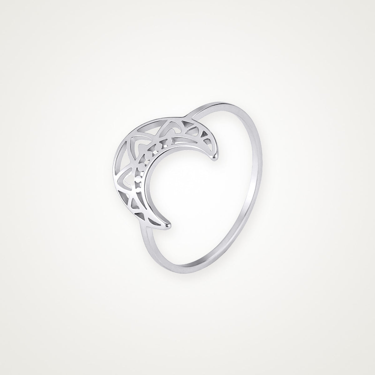 Anillo Luna plateado