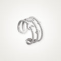 Anillo Luna y bolitas plateado