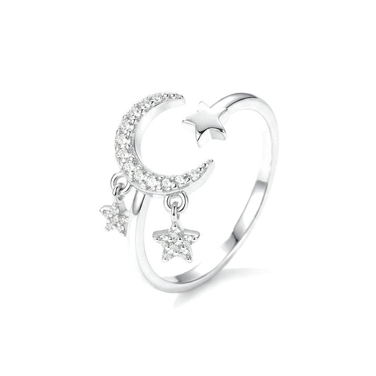 Anillo Luna y Estrella con Zirconias