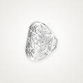 Anillo Mandala floral plateado
