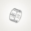 Anillo Margaritas caladas plateado