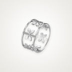 Anillo Margaritas caladas plateado