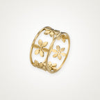 Anillo Margaritas caladas dorado