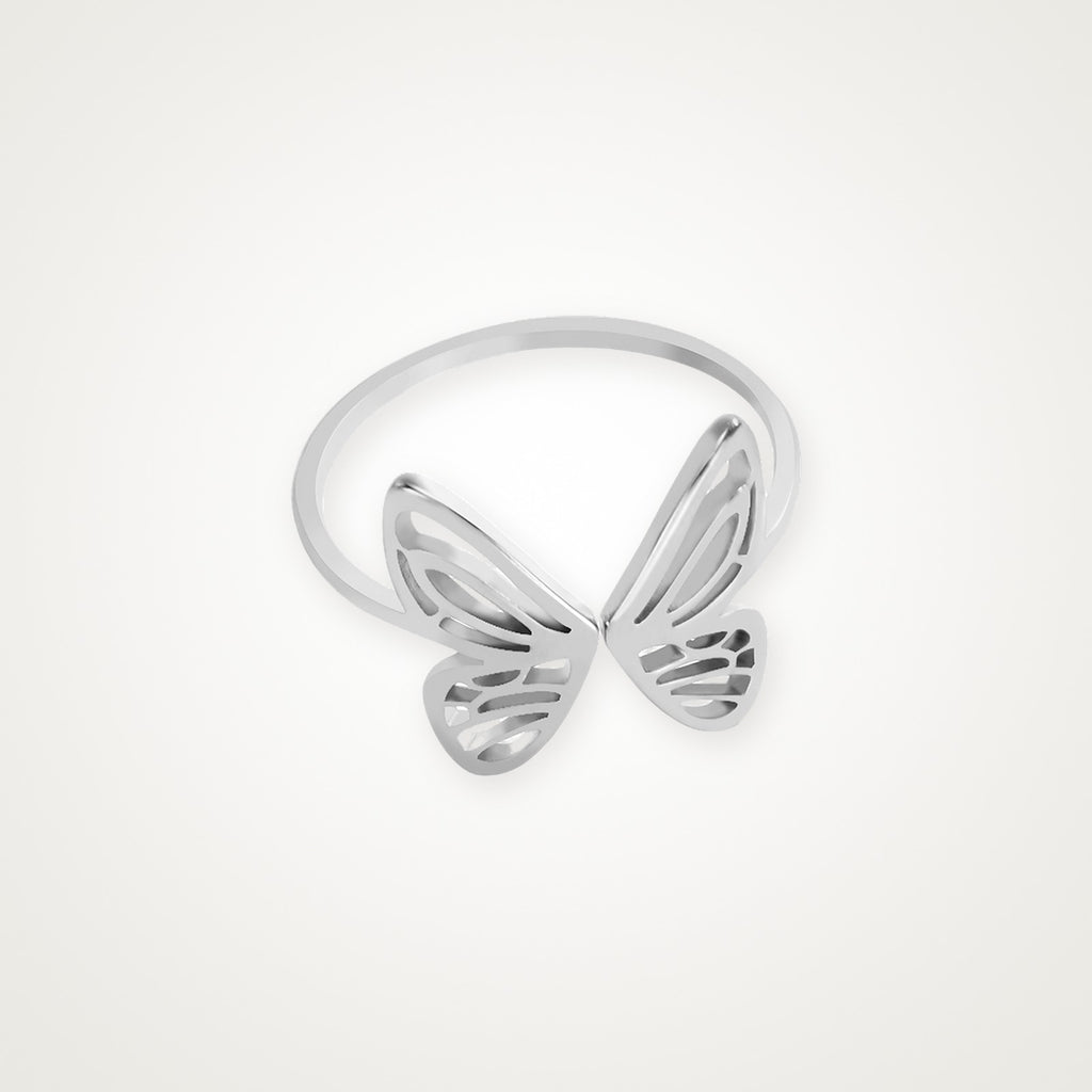 Anillo Mariposa abierta plateado