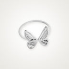 Anillo Mariposa abierta plateado