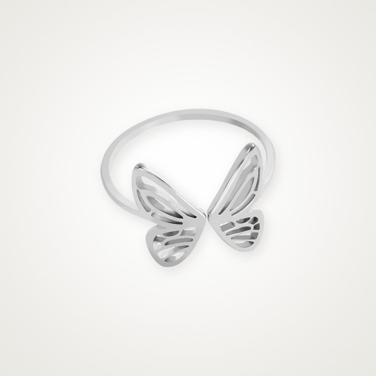 Anillo Mariposa abierta plateado