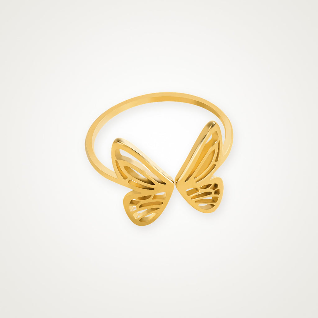 Anillo Mariposa abierta dorado