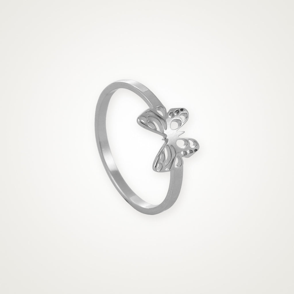Anillo Mariposa de alas caladas plateado
