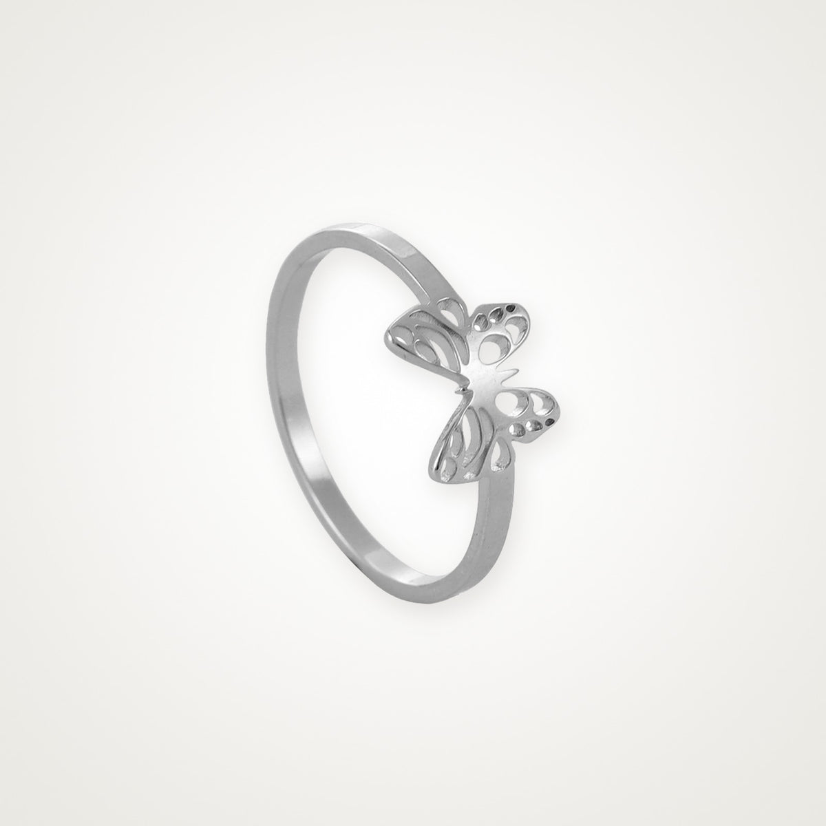 Anillo Mariposa de alas caladas plateado
