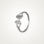 Anillo Mariposa de perfil plateado