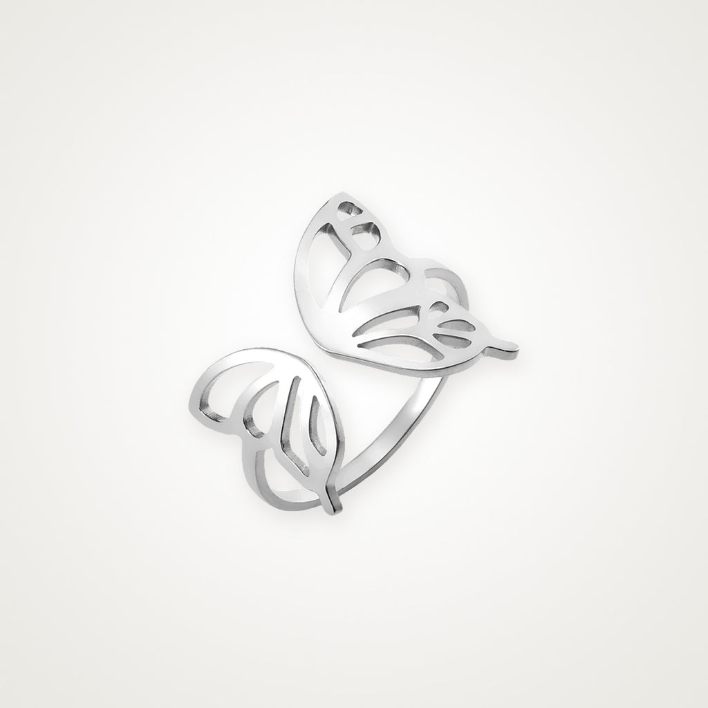 Anillo Mariposa grande plateado