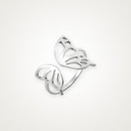 Anillo Mariposa grande plateado