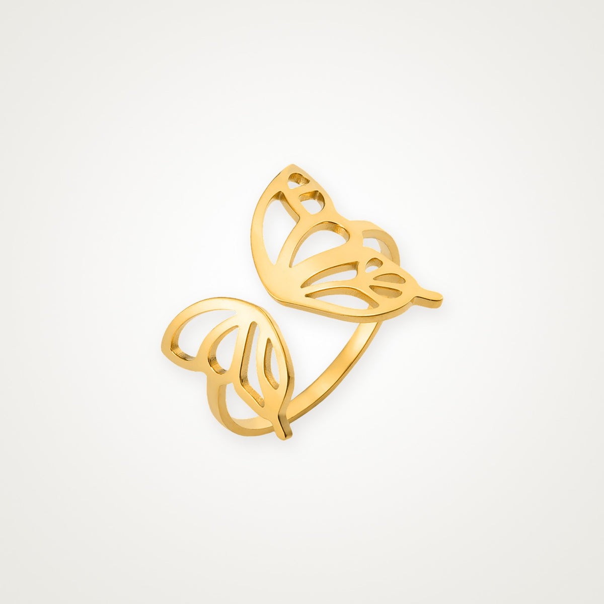 Anillo Mariposa grande dorado