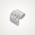 Anillo Martillado ancho plateado