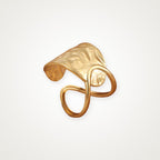 Anillo Martillado cruzado dorado