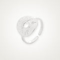 Anillo Medalla de ojo plateado