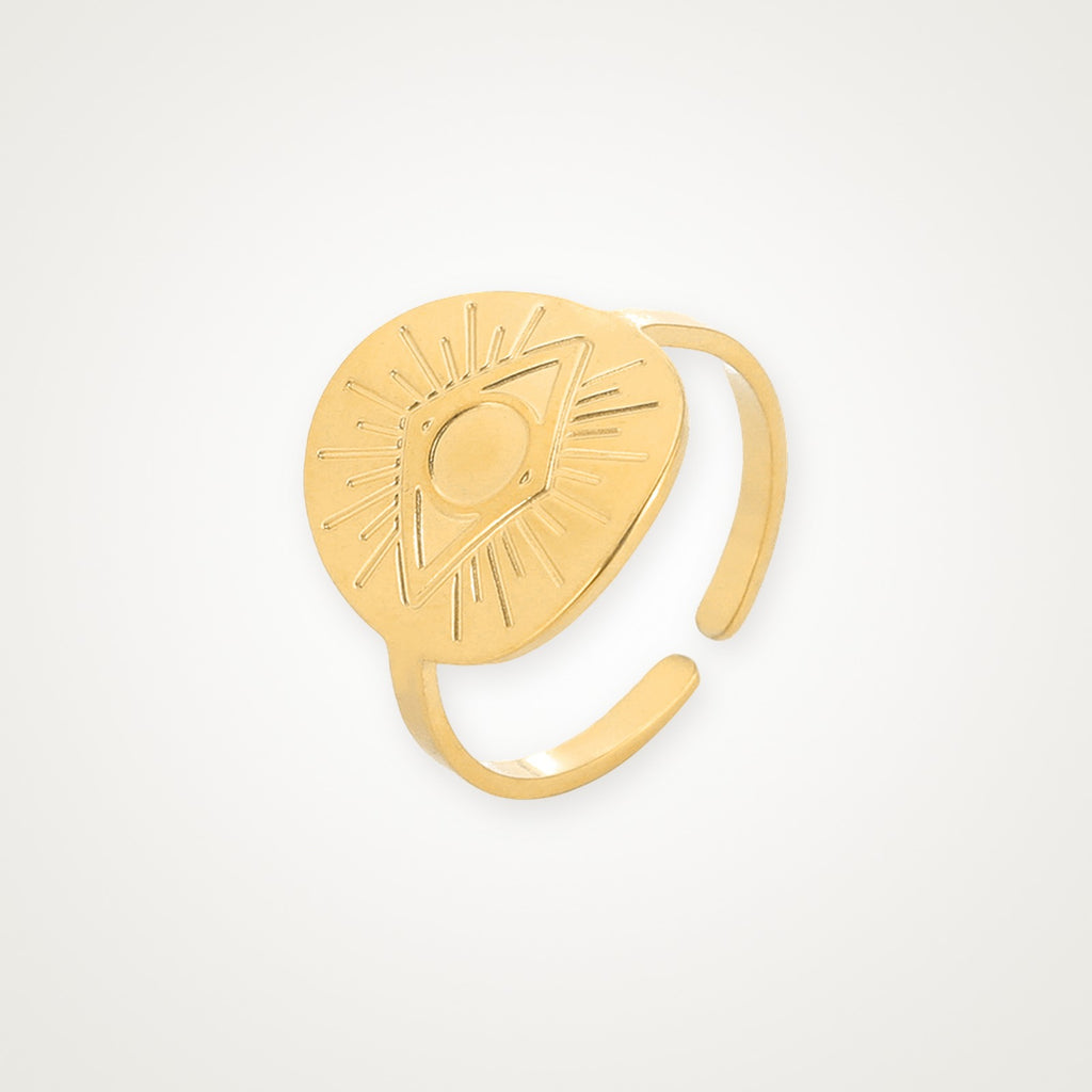 Anillo Medalla de ojo dorado