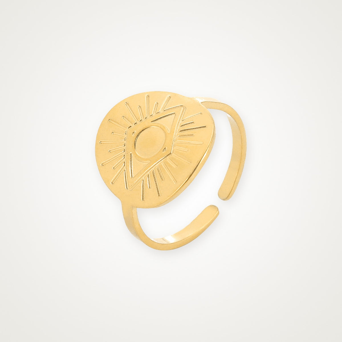 Anillo Medalla de ojo dorado