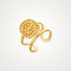Anillo Medallón de sol dorado