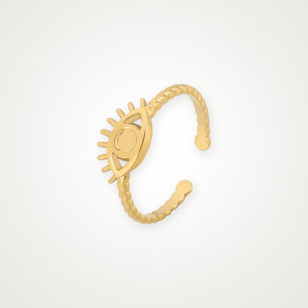 Anillo Ojo de la suerte dorado