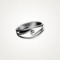Anillo Ola de mar plateado
