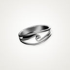 Anillo Ola de mar plateado