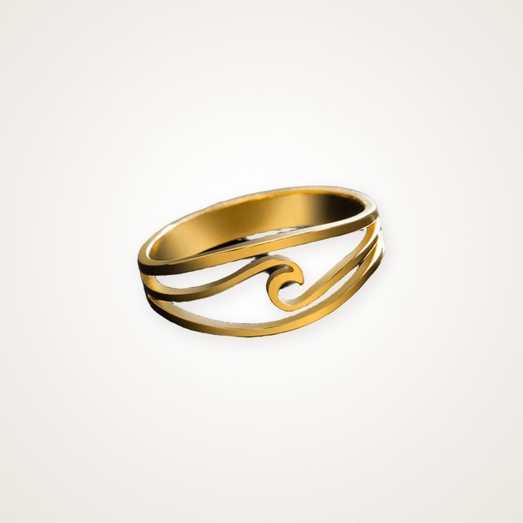 Anillo Ola de mar dorado
