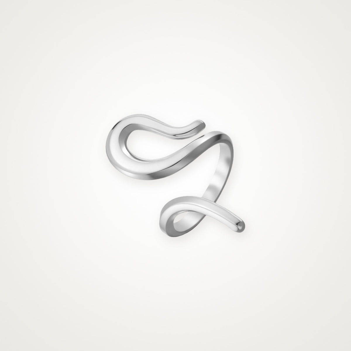 Anillo Onda escultural plateado