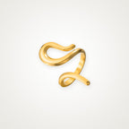 Anillo Onda escultural dorado