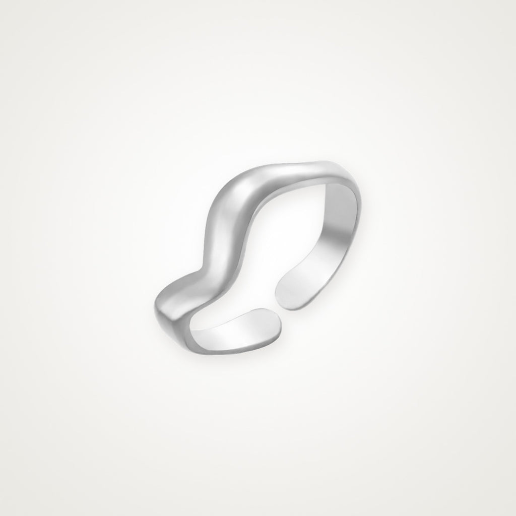 Anillo Onda lisa plateado
