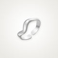 Anillo Onda lisa plateado