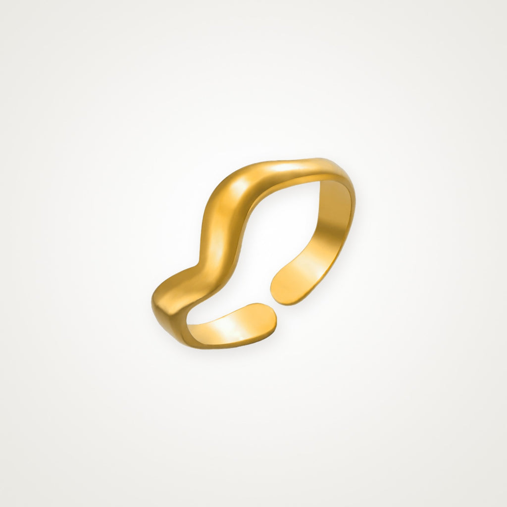 Anillo Onda lisa dorado