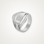 Anillo Ondas caladas plateado