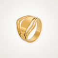 Anillo Ondas caladas dorado