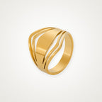 Anillo Ondas caladas dorado