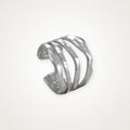 Anillo Ondas martilladas plateado
