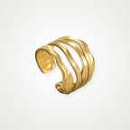 Anillo Ondas martilladas dorado