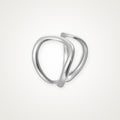 Anillo Ondas orgánicas plateado