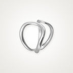 Anillo Ondas orgánicas plateado