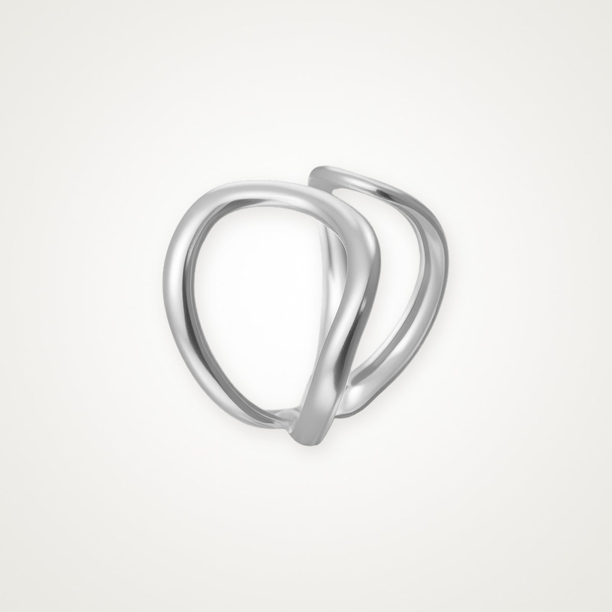 Anillo Ondas orgánicas plateado