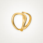 Anillo Ondas orgánicas dorado