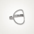 Anillo Óvalo de bolitas plateado